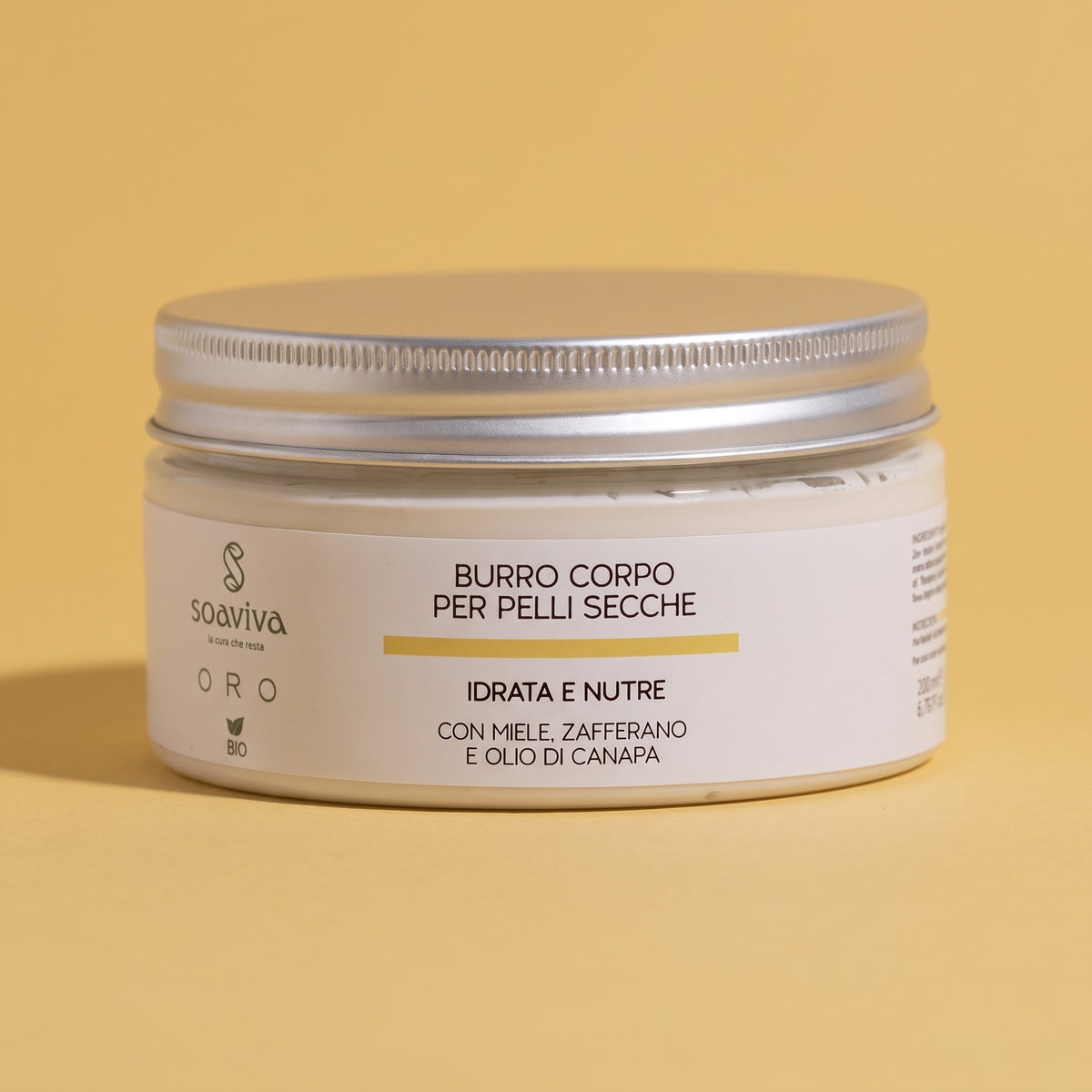 Soaviva Oro Burro Corpo Super Idratante Miele e Zafferano 200 ml — vasetto