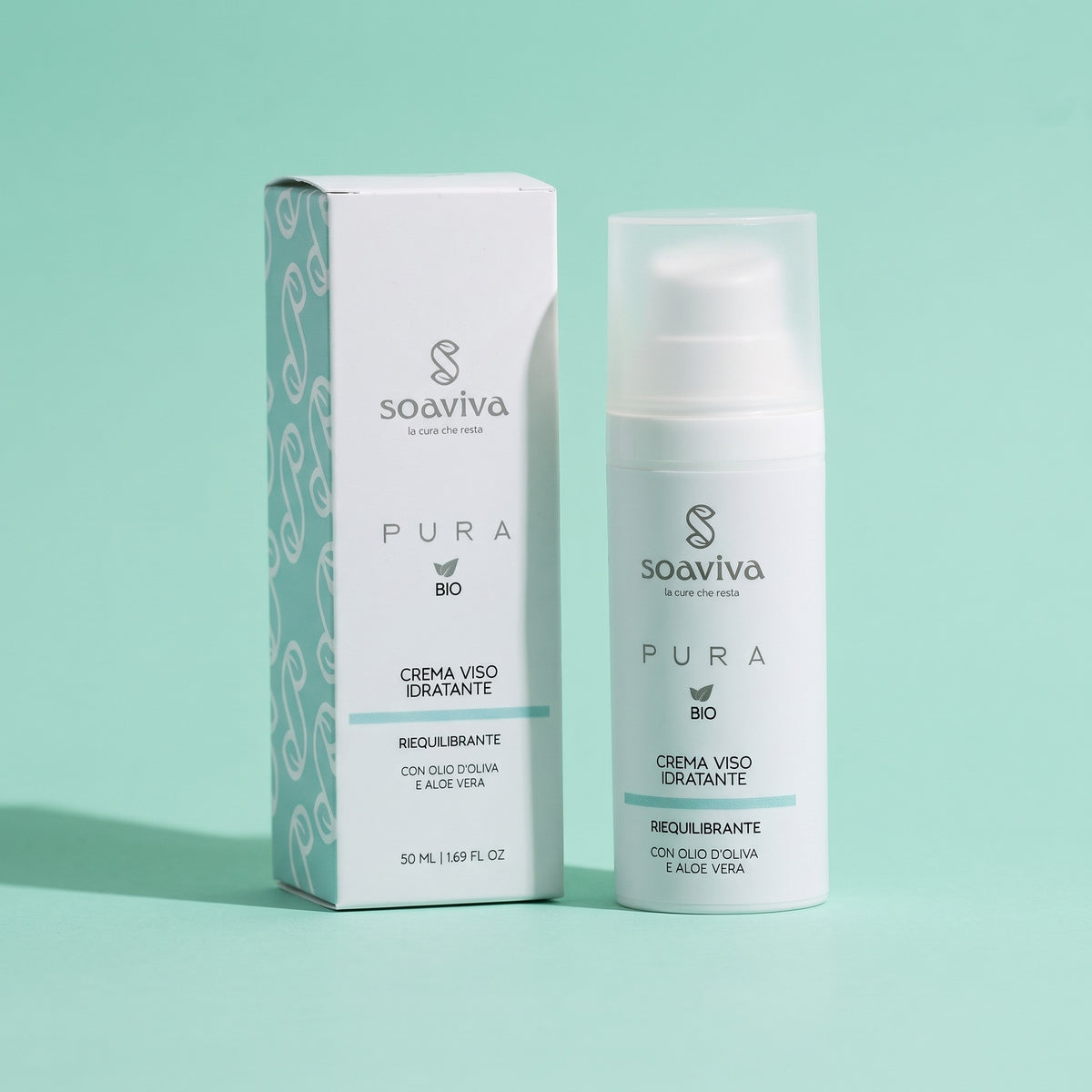 Soaviva Pura Crema Viso Idratante Riequilibrante Normali Miste 50 ml — confezione