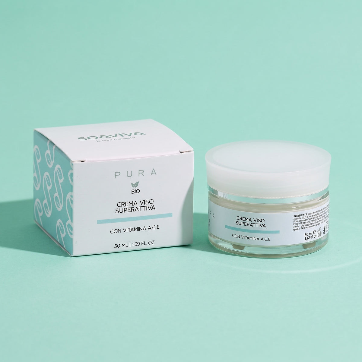 Crema Viso Superattiva Soaviva Pura con vitamine A, C ed E — confezione 50 ml