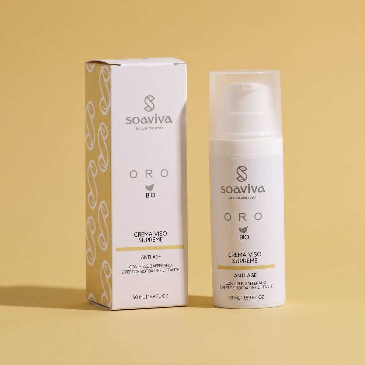 Soaviva Oro Crema Viso Supreme Anti Age Miele Zafferano Liftante 50 ml — confezione