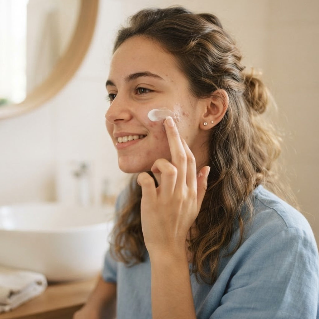 Applicazione — Soaviva Pura Crema Viso Antisettica Pelli Acneiche