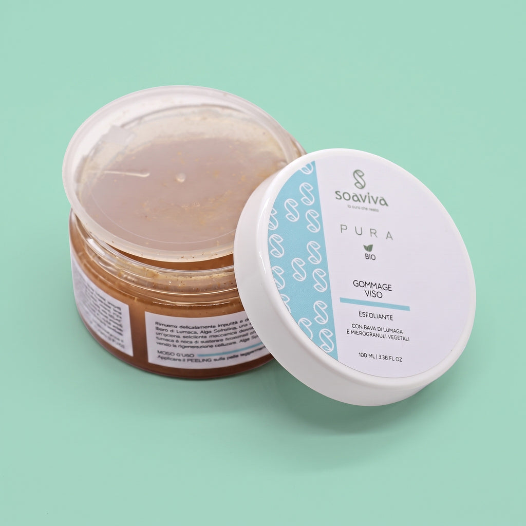 Soaviva Pura Gommage Viso Illuminante con Bava di Lumaca 100 ml — confezione