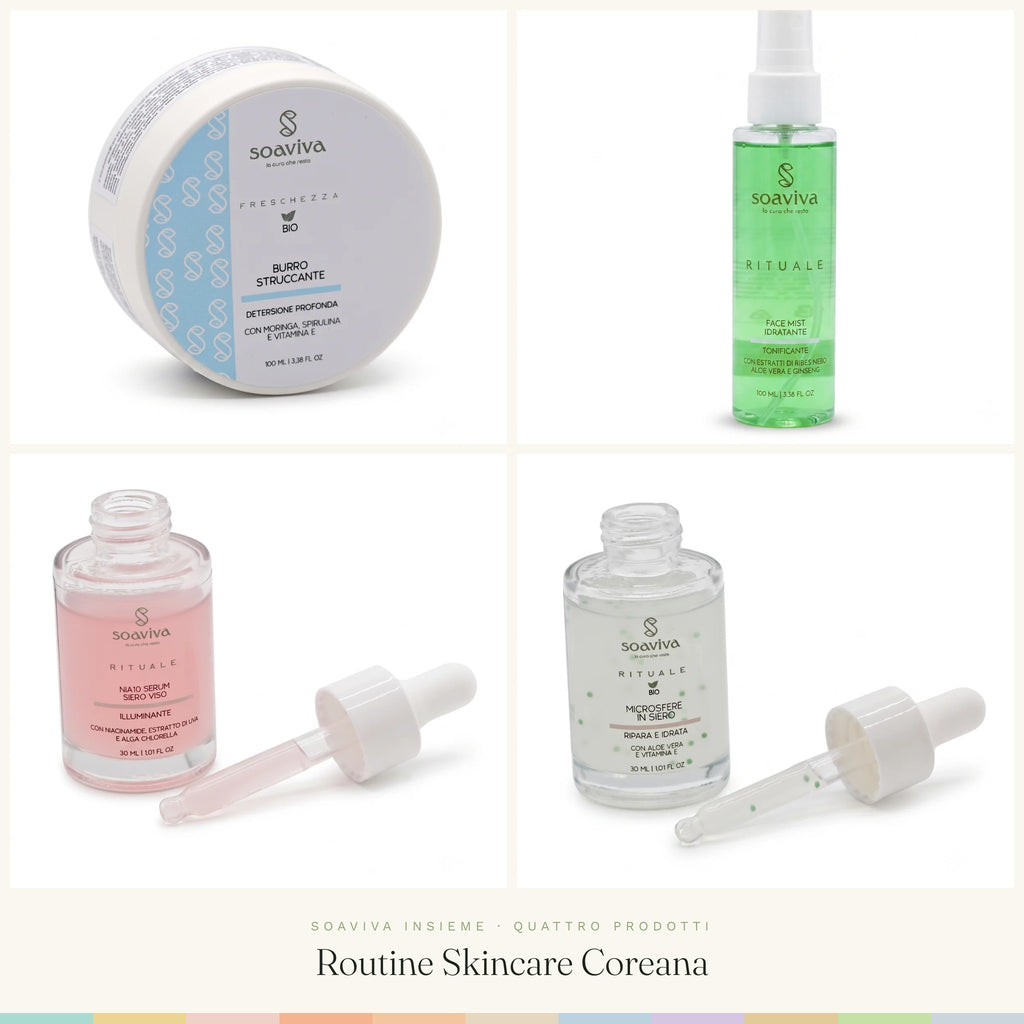 Routine Skincare Coreana: i quattro prodotti del kit Soaviva Insieme
