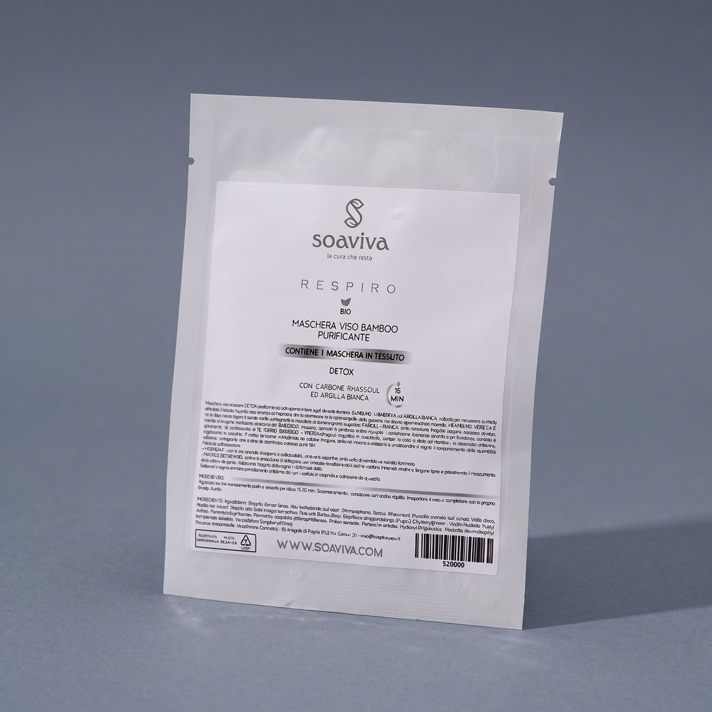 Soaviva Respiro Maschera Viso Bamboo Detox Purificante Monodose 25 ml