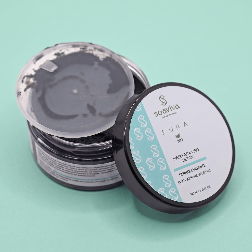 Soaviva Pura Meso Mask Detox Dermolevigante al Carbone 100 ml — confezione