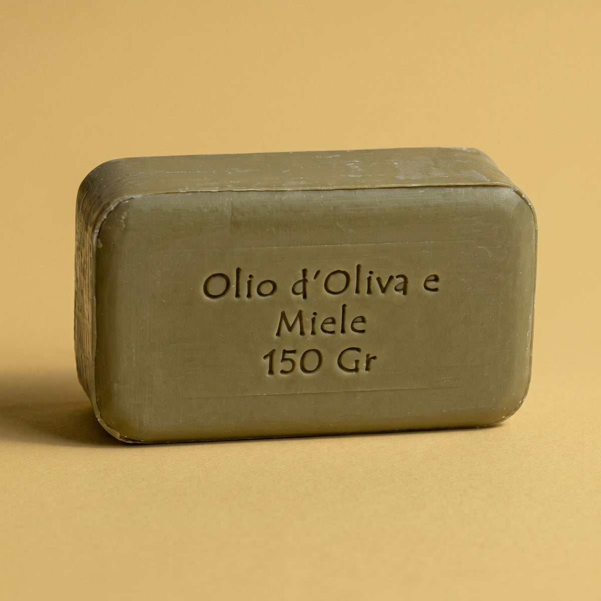 Sapone solido Soaviva olio d'oliva e miele da 150 g, panetto verde oliva