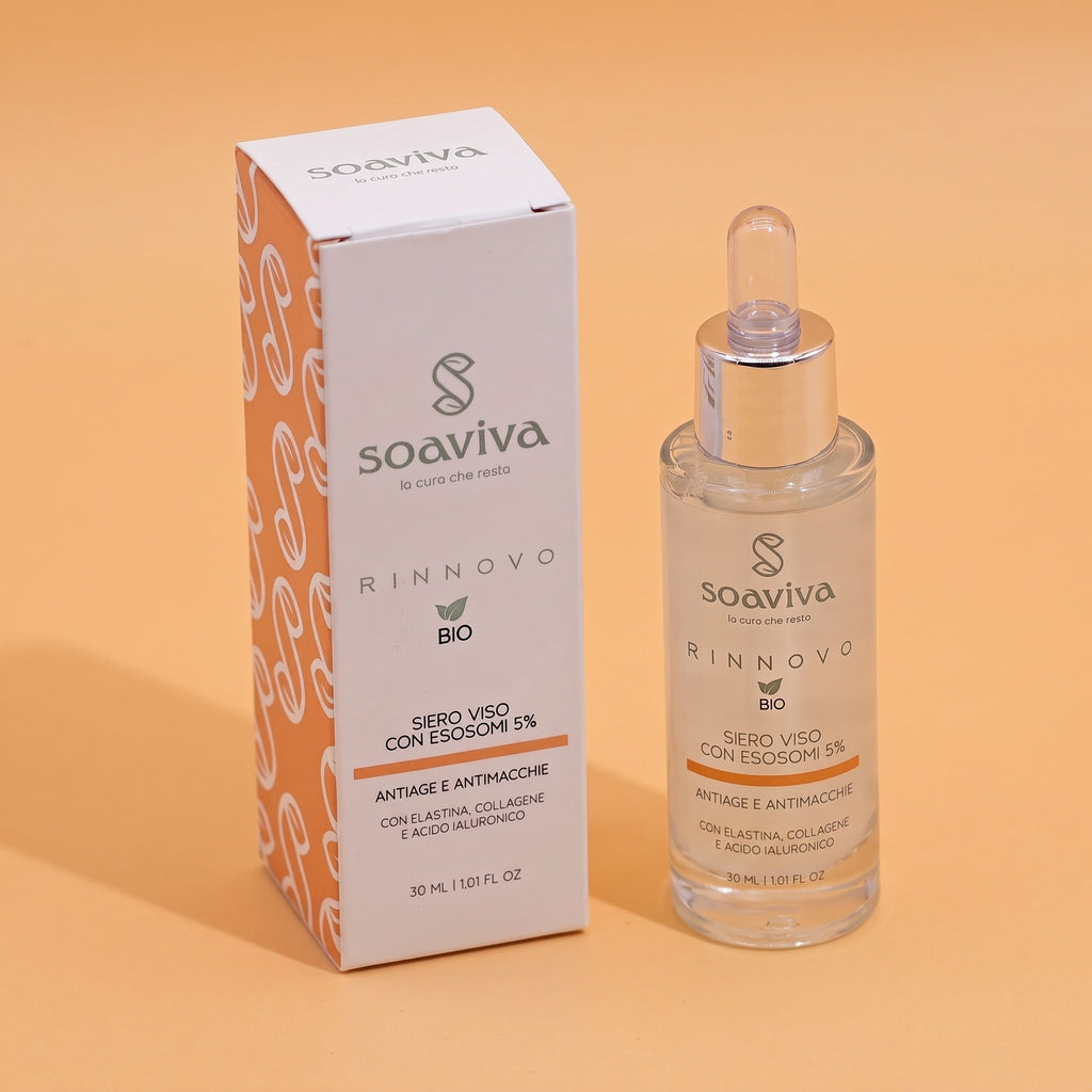 Soaviva Rinnovo Siero Viso Esosomi 5% Anti Age Antimacchia 30 ml — confezione